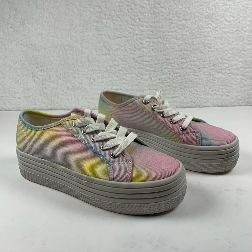 Steve Madden Womens Bobbi30 Platform Sneaker Tie Dye 7.5 M NWOB Flaw Scuffs 7137